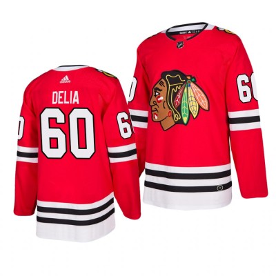 Chicago Chicago Blackhawks #60 Collin Delia 2019-20 Adidas Authentic Home Red Stitched NHL Jersey Men's